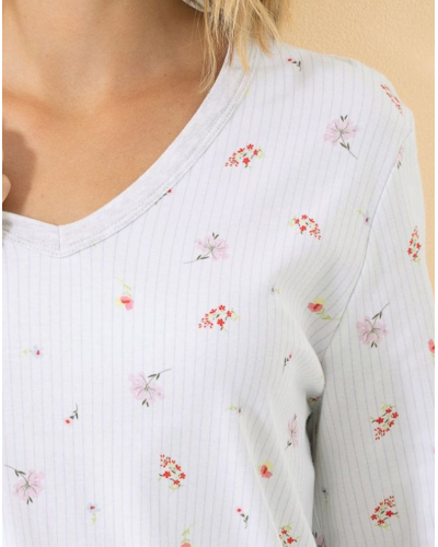 Chemise de nuit Interlock 100% coton Le Chat Songe (Ciel)