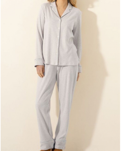Pyjama Interlock 100% Cotton Le Chat Songe (Gris chiné)