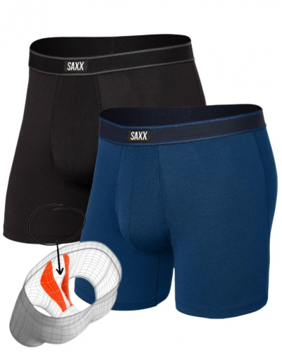 Lot de 2 boxers Saxx Daytripper Stretch Confort (Noir/City Blue)