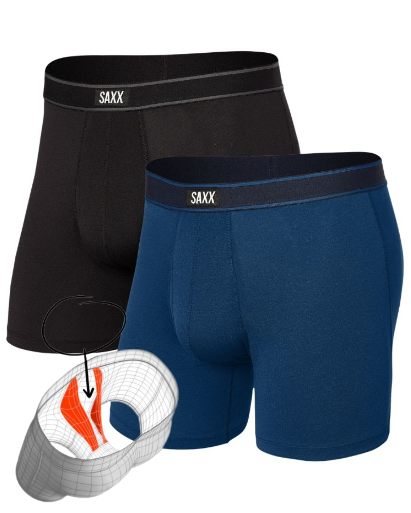 Lot de 2 boxers Saxx Daytripper Stretch Confort (Noir/City Blue)
