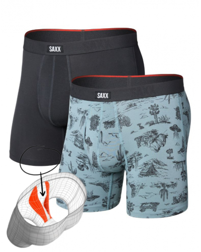 Paquete de 2 bóxeres Saxx Vibe Xtra Soft Comfort(Desert Daydream/Faded Negro)