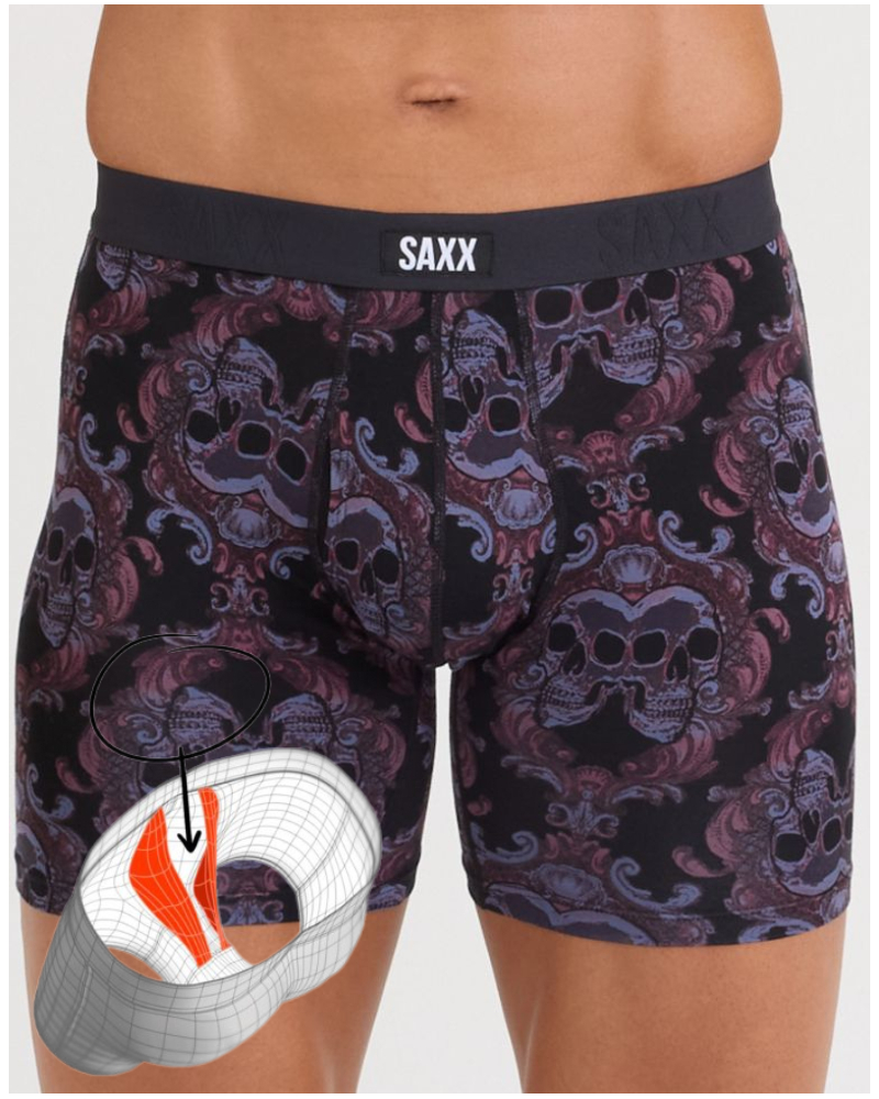 Boxer with fly Vibe Xtra Saxx (Skull Brocade/Black)