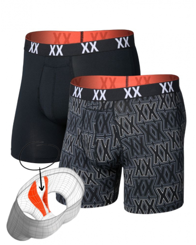 Paquete de 2 Boxers con bragueta Saxx Multi-Sport Mesh (Xxcellence/Noir)