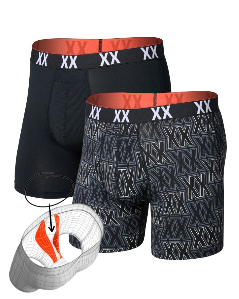 Set of 2 Boxers with fly Multi-Sport Mesh Saxx (Xxcellence/Noir)
