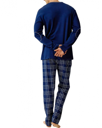 Pijama largo Interlock 100% algodón orgánico Zac Arthur (Marine)