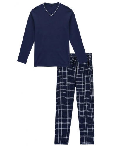 Pijama largo Interlock 100% algodón orgánico Zac Arthur (Marine)