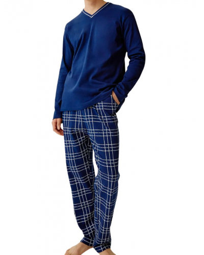 Long pajamas Interlock 100% organic cotton Zac Arthur (Marine)