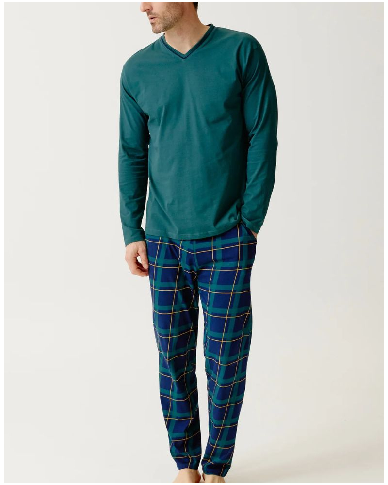 Pyjama long jersey 100% coton bio Ulysse Arthur (Marine)