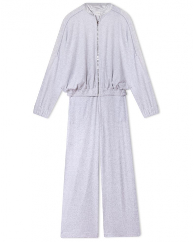 Cotton Velour Jacket Set Le chat Psyché (Gris chiné)