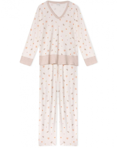Pijama Interlock 100 % Algodón Le Chat Songe (Beige)