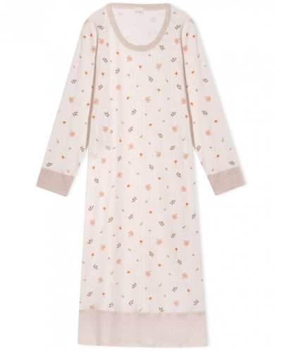 Camisón largo 100% Algodón Interlock Le Chat Songe (Beige)