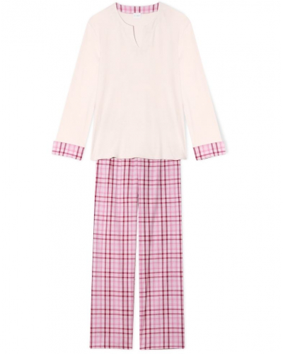 Pyjama Interlock 100% coton Warp and weft Le Chat Aube (Bois de rose)