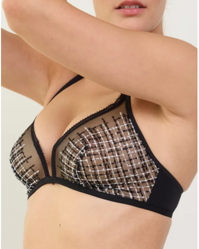 Soutien-gorge souple à décolleté plongeant Maison Lejaby Back in Black (Noir)