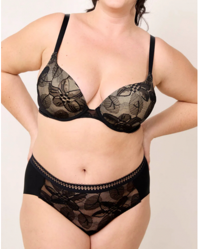 Sujetador con Aros de Tres Partes Maison Lejaby Nufit Stardust (Negro)