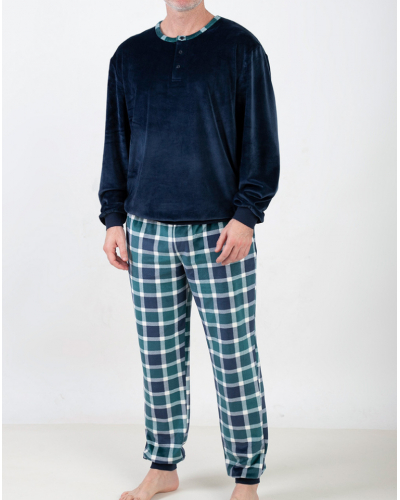 Velvet long pyjamas Guasch Spandex (Multicolore)