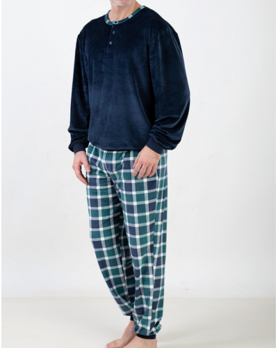 Velvet long pyjamas Guasch Spandex (Multicolore)