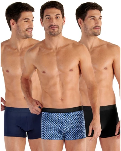 Paquete de 3 boxers en algodón HOM Daniel (Noir/Marine/Bleu)