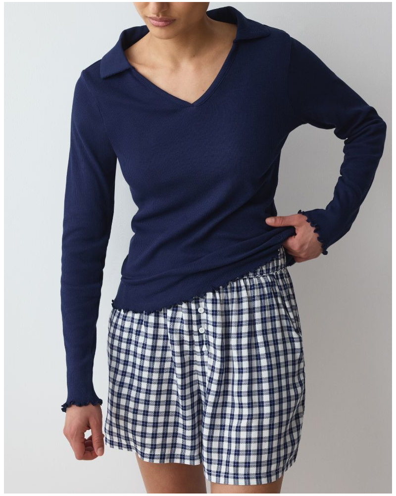 Ensemble de pyjamas short coton Nuit Triumph (Blue Dark/Carreaux)