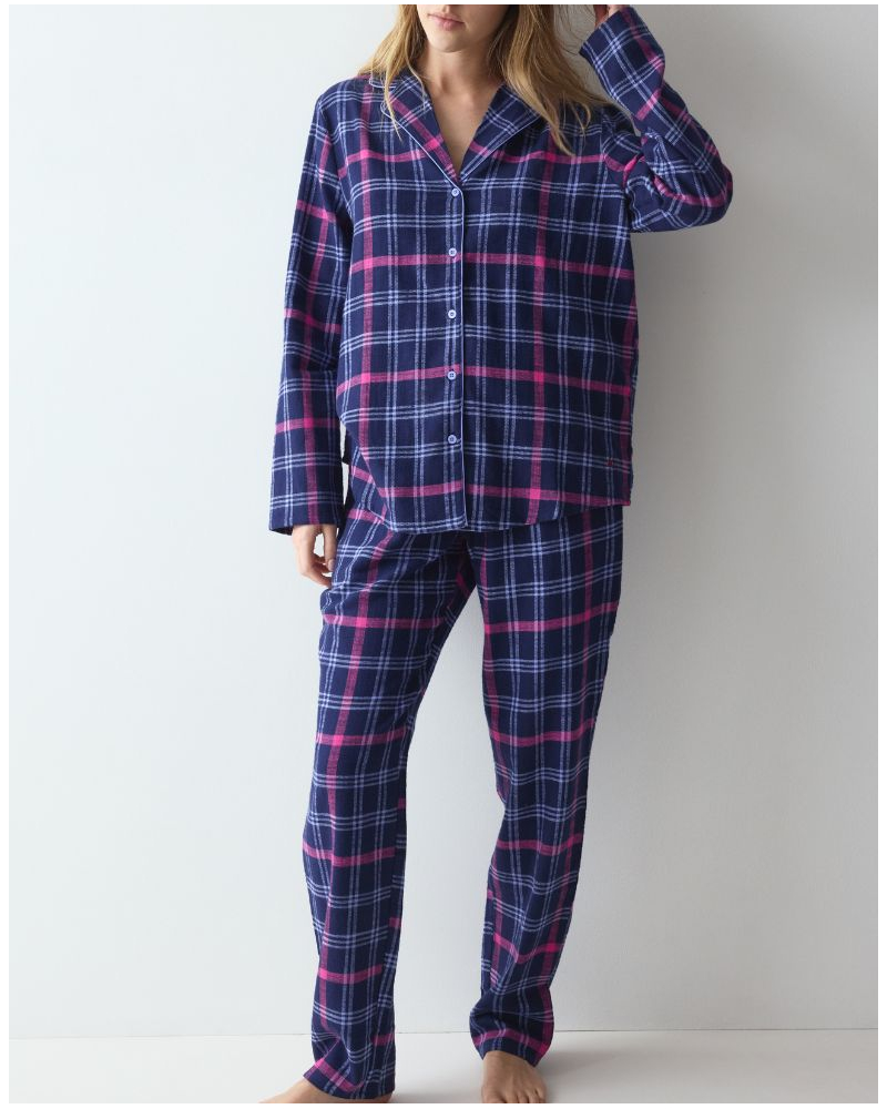 Pyjamas Boyfriend 100% cotton Nuit Triumph (Blue Light/Carreaux)