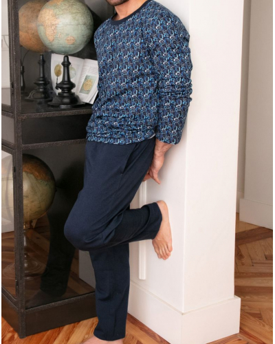 Pyjama long 100% coton HOM Elvis (Imprimé Géométrique)