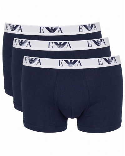 Paquete de 3 shortys de algodón Emporio Armani Bold Monogram (Marine)