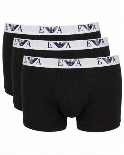 Paquete de 3 shortys de algodón Emporio Armani Bold Monogram (Negro)