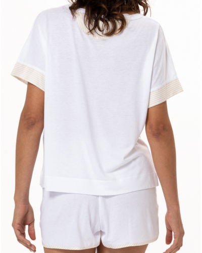 Short pyjama Le Chat Amy 200 (Blanc/Beige)