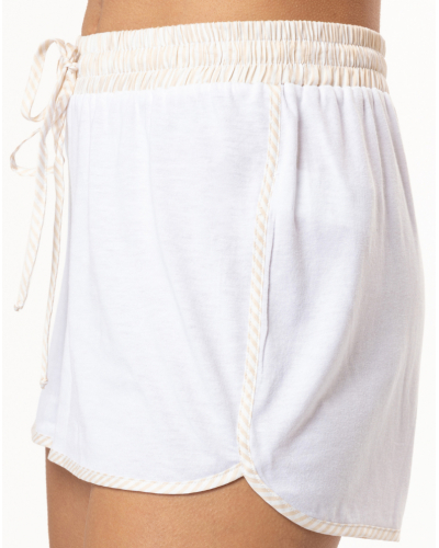 Short pyjama Le Chat Amy 200 (Blanc/Beige)