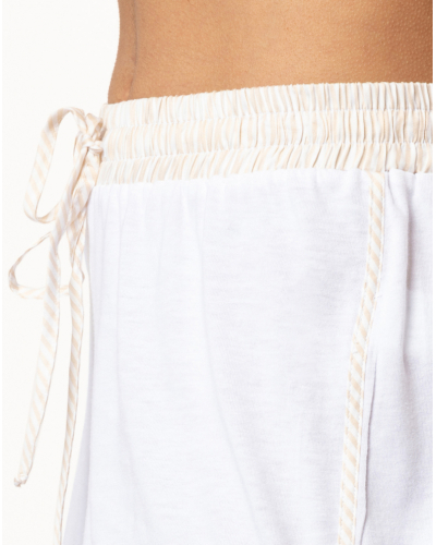 Short pyjama Le Chat Amy 200 (Blanc/Beige)