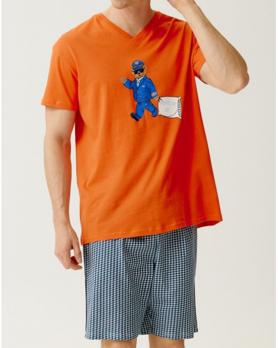 Bermuda pijama PAUPILO jersey 100% algodón orgánico Paul Arthur (Marine)