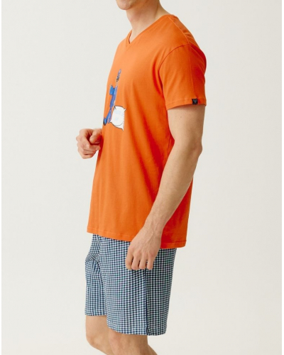 Bermuda pijama PAUPILO jersey 100% algodón orgánico Paul Arthur (Marine)