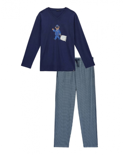 Pijama largo jersey 100% algodón orgánico Ulysse Arthur (Ciel)