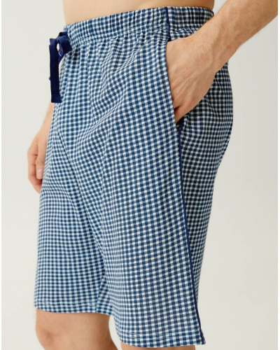 Pyjama bermuda PAUPILO jersey 100% coton bio Paul Arthur (Marine)