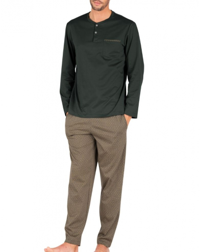Pijama largo 100% algodón Edición Limitada de Navidad Eminence (Anthracite/Imprimé Gold)
