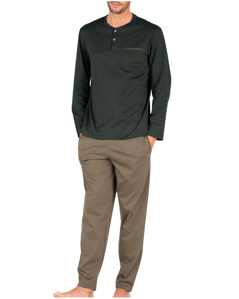 Pijama largo 100% algodón Edición Limitada de Navidad Eminence (Anthracite/Imprimé Gold)