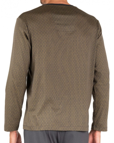 Pijama largo cuello V 100% algodón Edición limitada de Navidad Eminence (Imprimé Gold/Anthracite)