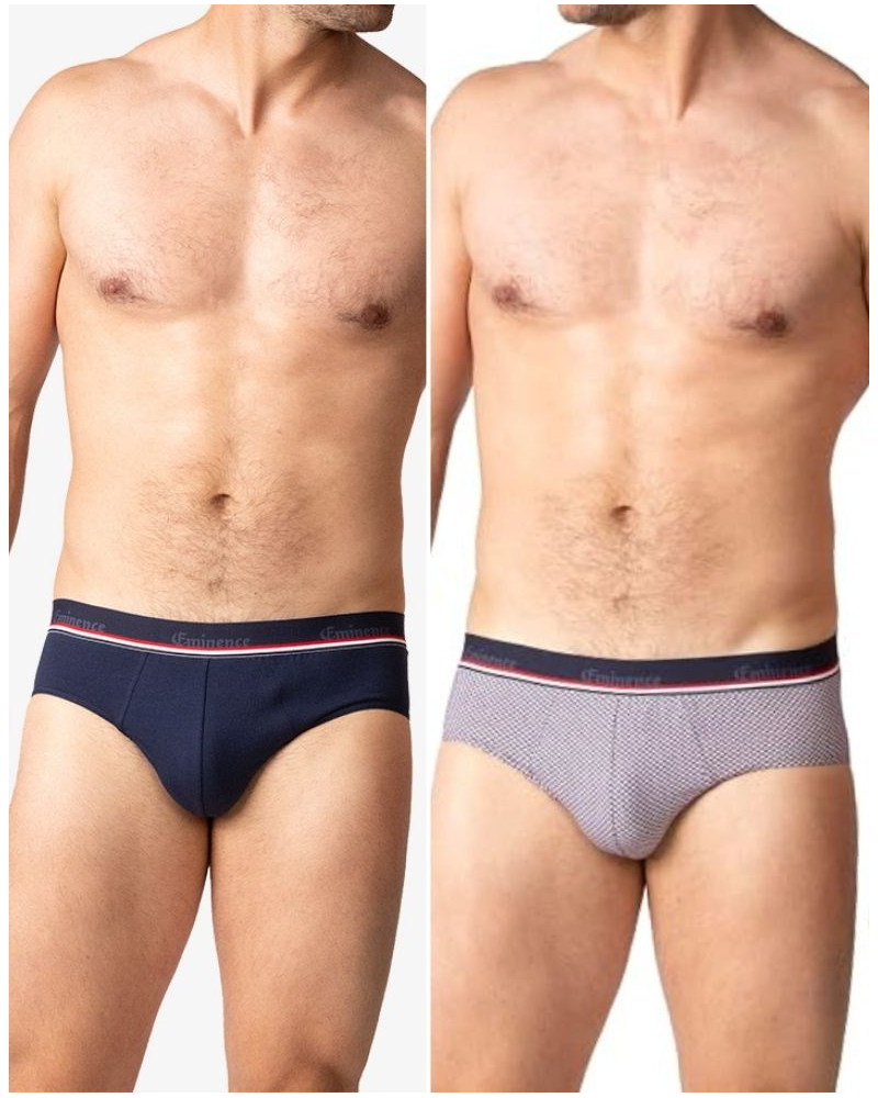 Lot de 2 slips en coton Eminence Fait en France (Cocarde/Marine)