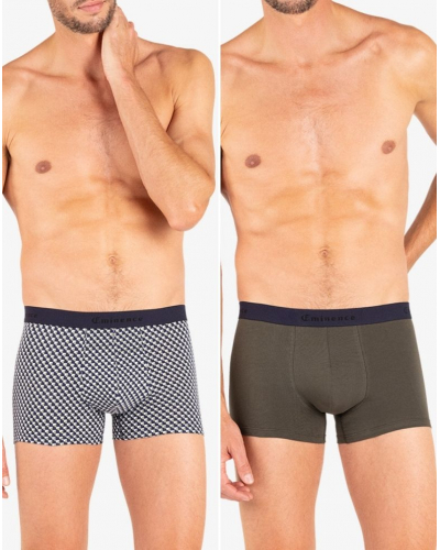 Lot de 2 boxers coton Eminence Fait en France (Amande/Kaki)