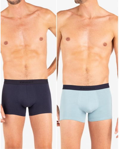 Lot de 2 boxers coton Eminence Fait en France (Marine/Bleu Azur)