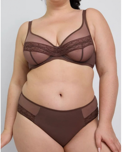 Underwired triangle bra Maison Lejaby Nudité (Espresso dust)