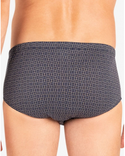 Slip taille haute ouvert 100% Coton Eminence Motifs (Marine)