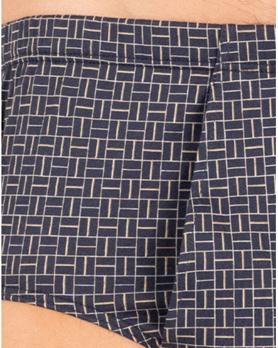 Opened high-waisted brief 100% Cotton Eminence Motifs (Marine)