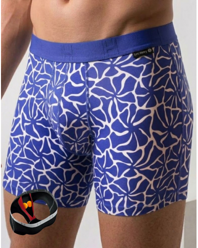 Cotton boxer shorts Loïc Henry Blue Eole (Imprimé Multicolore)