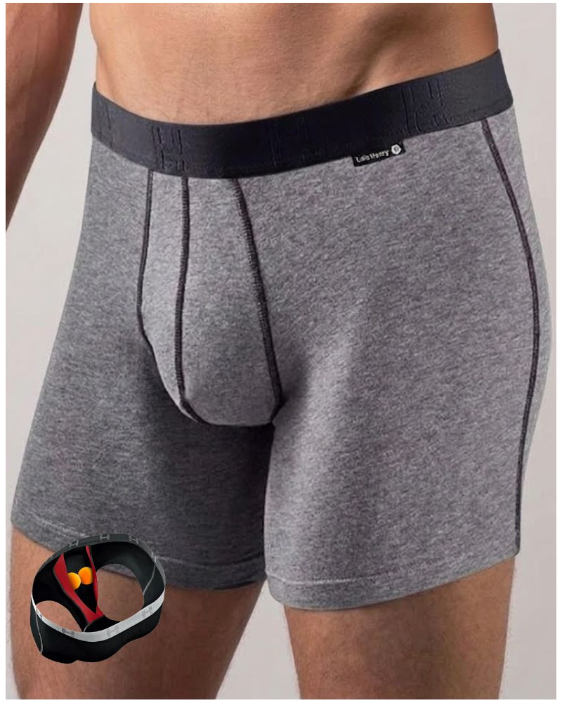 Boxer en coton Loïc Henry (Gris Chiné)