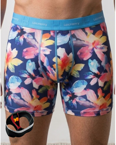 Boxer microfibre Loïc Henry Fleuri (Imprimé Multicolore)