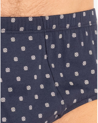 Slip taille haute ouvert 100% Coton Eminence Motifs (Marine)