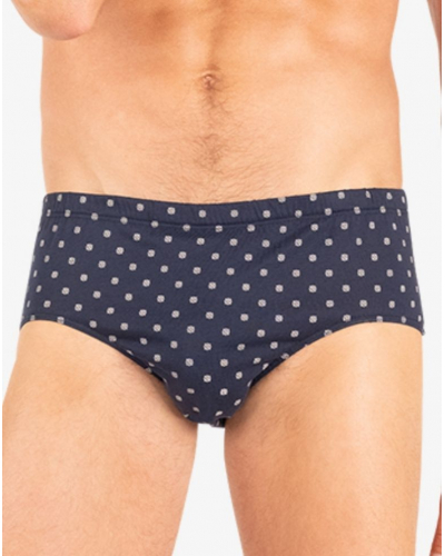 Slip taille haute fermé 100% coton Eminence Motifs (Marine)