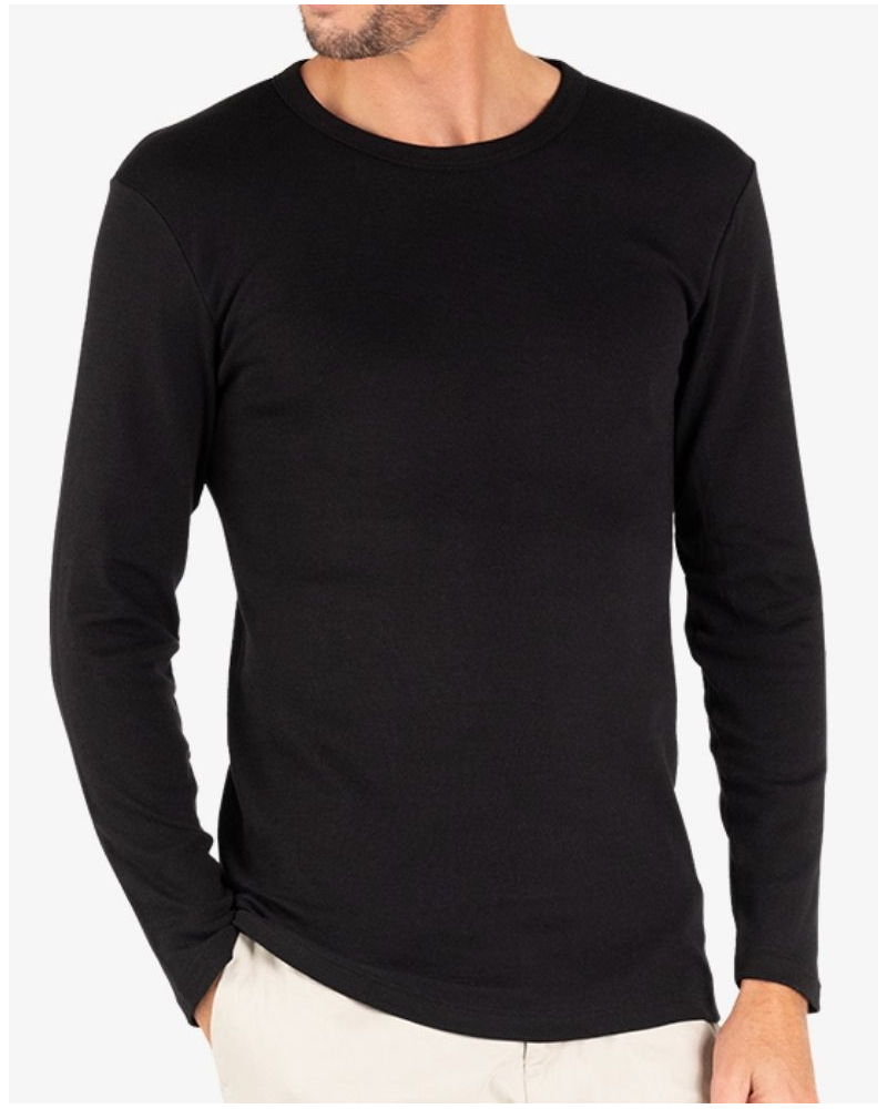 Camiseta mangas largas 100% algodón Eminence Interlock (Negro)