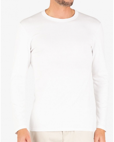 T-shirt manches longues 100% coton Eminence Interlock (Blanc)
