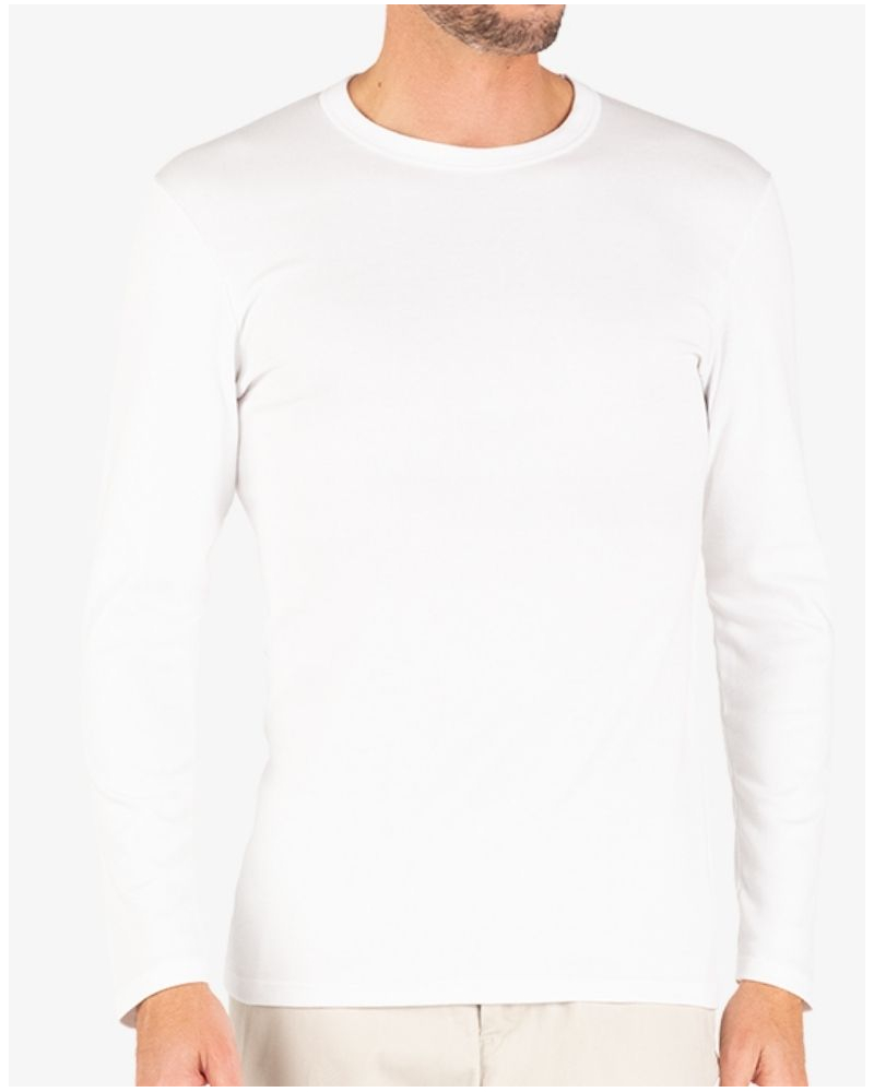Camiseta mangas largas 100% algodón Eminence Interlock (Blanco)